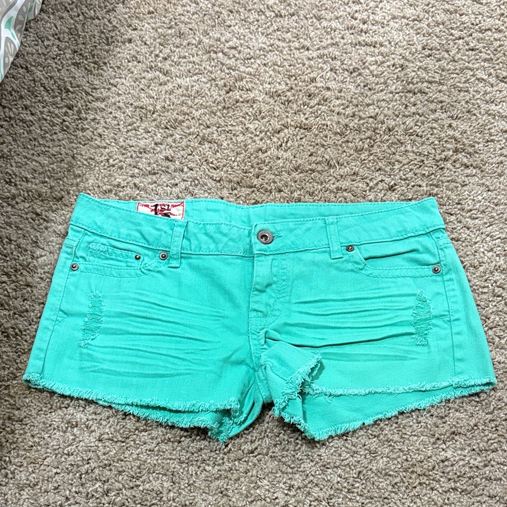 1st Kiss Vibrant Teal Jean Shorts